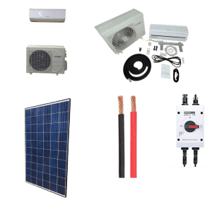 Airspool Solar 12K BTU Hybrid Minisplit Kit 2KW Used Solar Panels