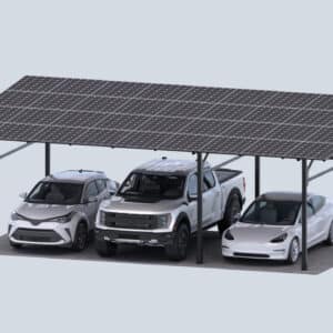 Chiko USA 3 Car Premier Residential Steel Black Carport
