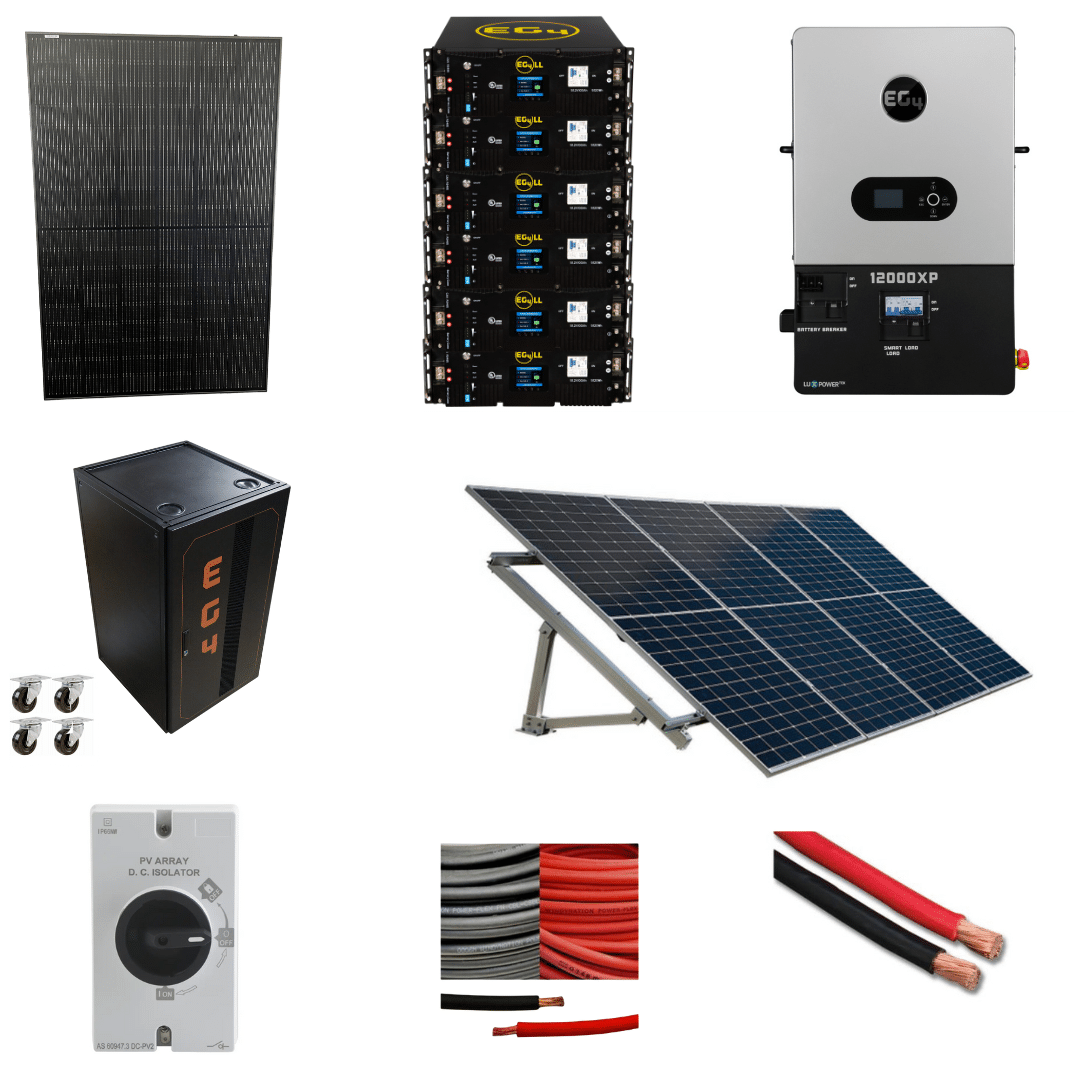 "The Homesteady Kit" | EG4 12000XP with 8KW Array 30KW Battery Storage w/ Brightmount Ground Mount Kit