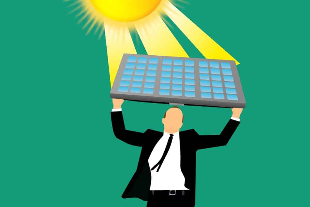 solar panel first exposed to sunlight