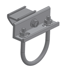 Tamarack Solar pipe mount with U-bolt and metal bracket, designed for securely attaching solar panels to a 2-inch pipe. Pack of 8