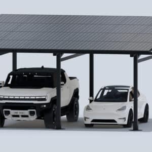 Chiko USA 2 Car Premier Residential Steel Black Carport
