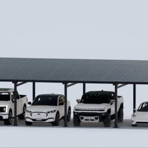 Chiko USA 4 Car Premier Residential Steel Black Carport
