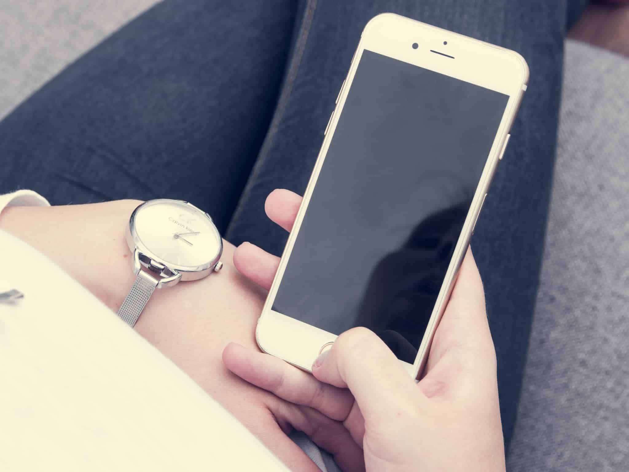Someone holding an iPhone