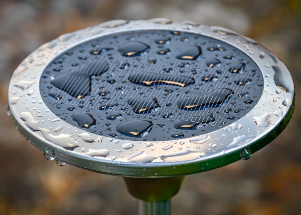 solar panel with melting snow 