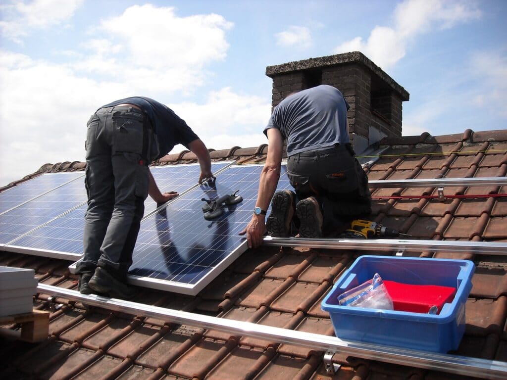 solar panels being planned and installed