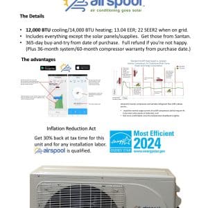 SanTan Solar promotional banner featuring rows of stacked used solar panels outdoors with the company logo and blue sky in the background